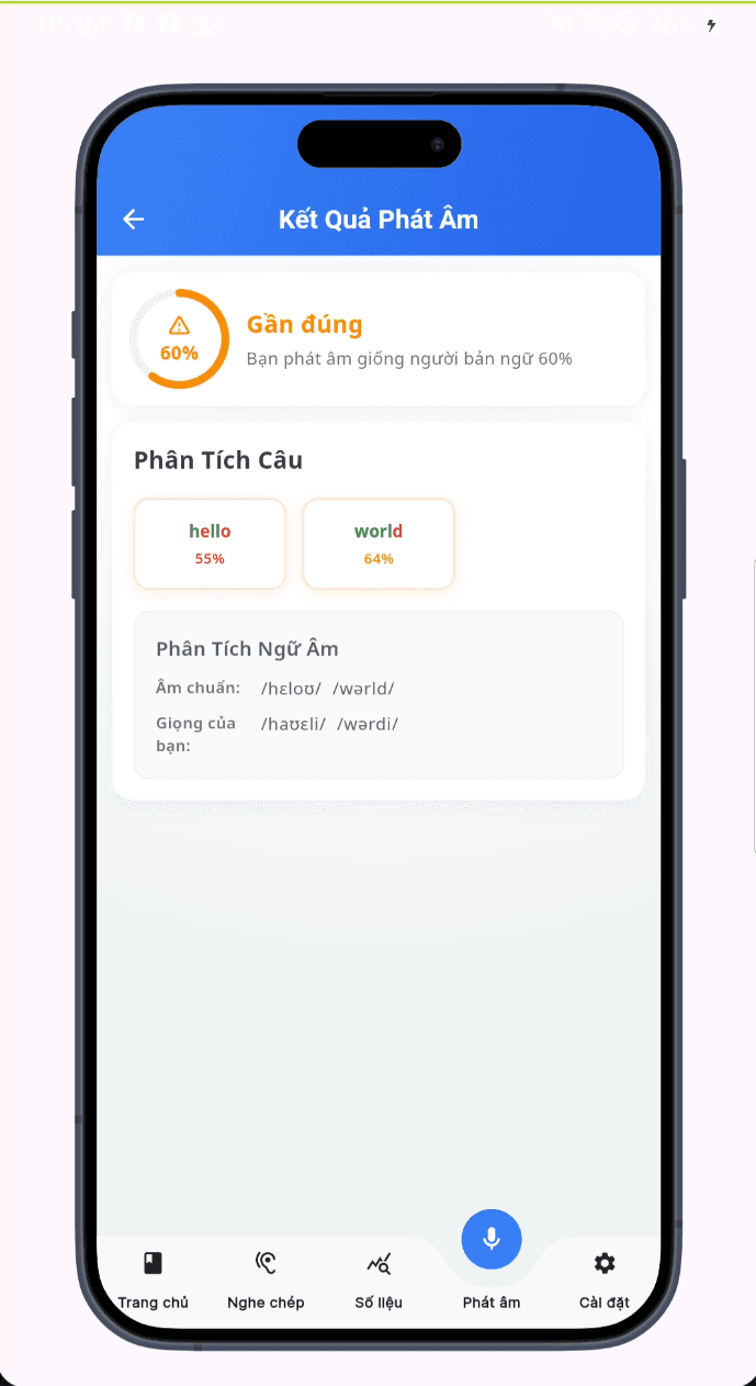 Results - Detailed Pronunciation Assessment